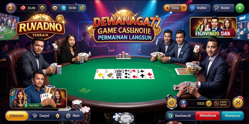 Tampilan utama gameplay DEWANAGA77 dengan dealer langsung di Live Casino.