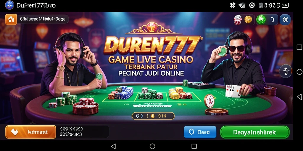 Gameplay menarik DUREN777 dengan dealer langsung di kasino virtual.