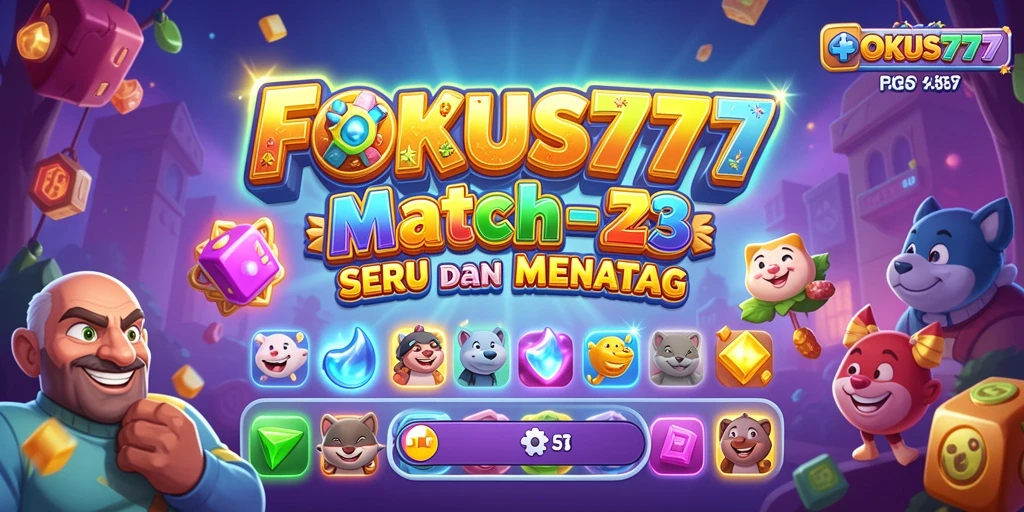Screenshot utama menunjukkan gameplay seru dari FOKUS777.