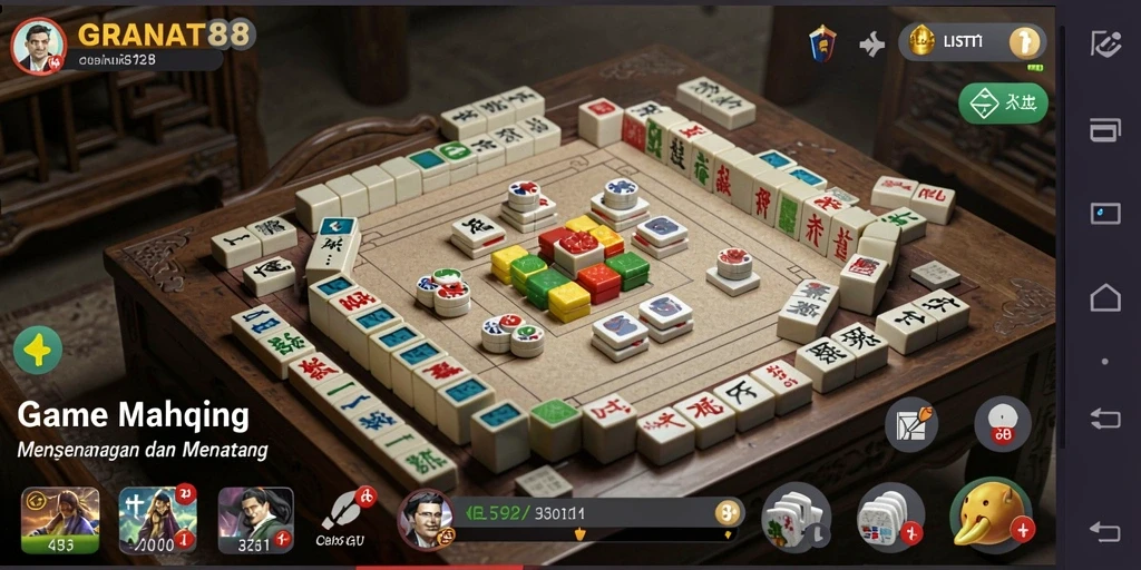 Screenshot gameplay GRANAT88 menampilkan pengalaman bermain Mahjong yang menarik.
