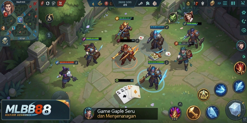Tampilan gameplay seru dalam permainan Gaple MLBB8.