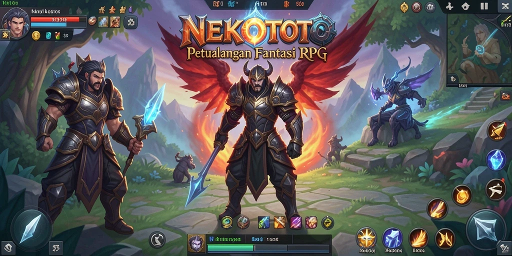 Tangkapan layar gameplay RPG yang mendebarkan di NEKOTOTO.