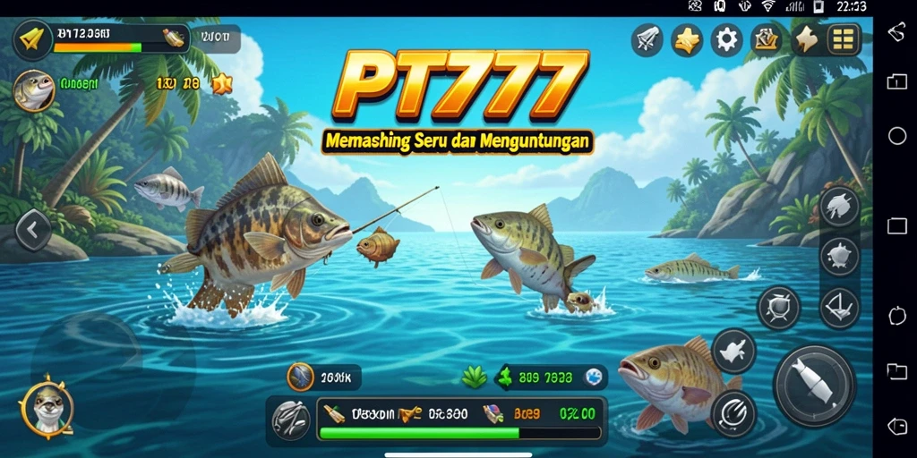 Tampilan gameplay PT777 yang menarik dengan aksi memancing seru.