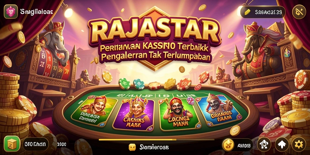 Screenshot utama RAJASTAR menampilkan gameplay Kasino yang mendebarkan.