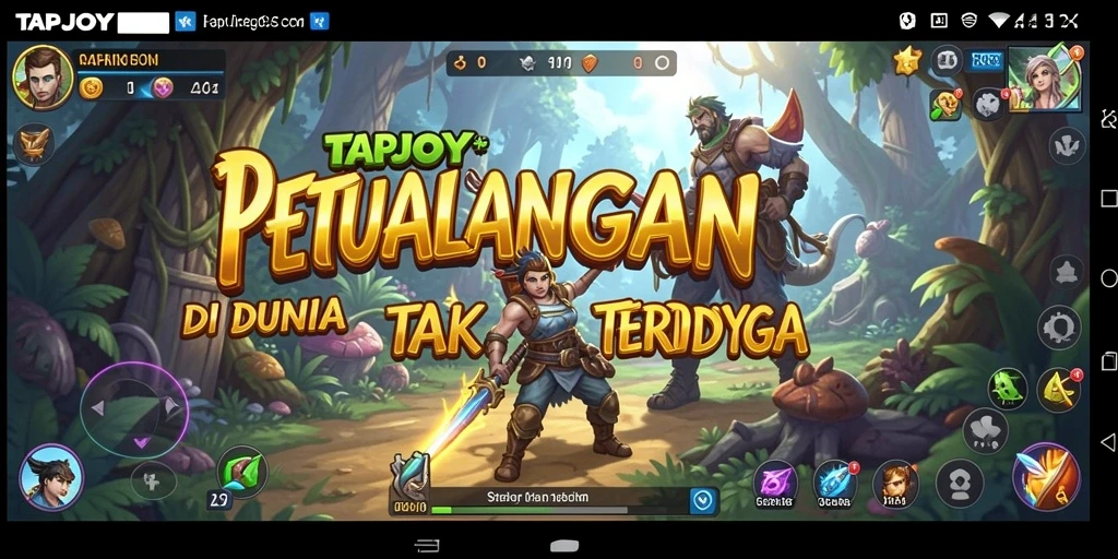 Tampilan seru gameplay TAPJOY dalam misi petualangan.