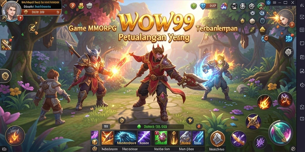 Tampilan screenshot game WOW99 yang menampilkan aksi pertarungan MMORPG yang seru.