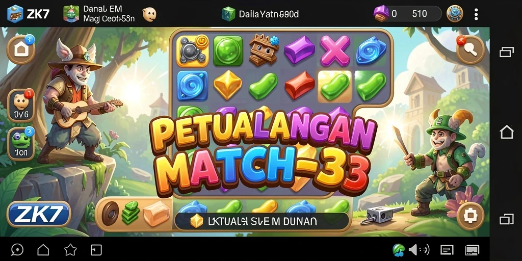 Tampilan penuh aksi dari gameplay ZK7 yang seru dan menantang.
